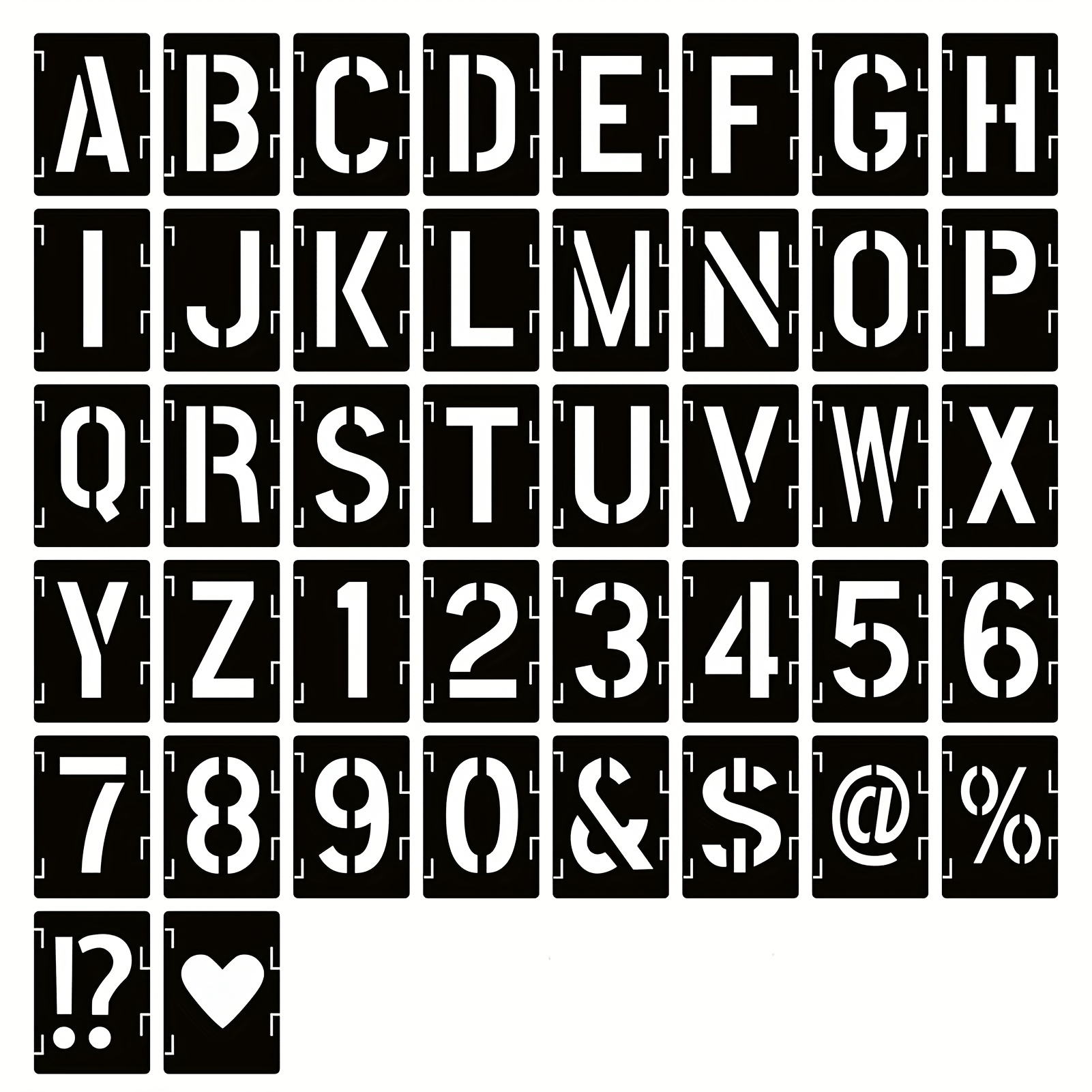 Eage Alphabet Letter Stencils 2 inch, 68 Pcs Reusable Plastic Letter Number  Kit