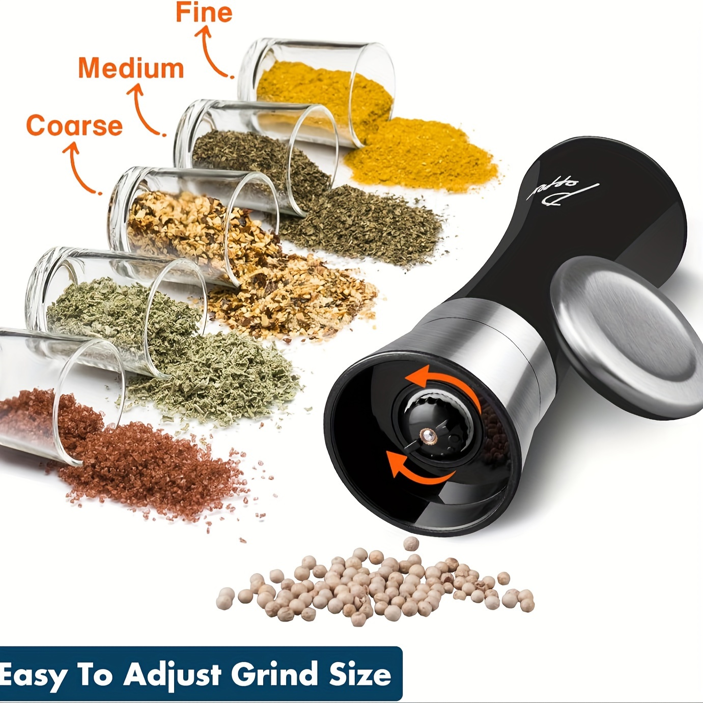 Thanstar Salt and Pepper Grinder Solid Wood Adjustable Pepper Mills  Multifunction Spice Grind Tool Kitchen Gadget Accessories - AliExpress