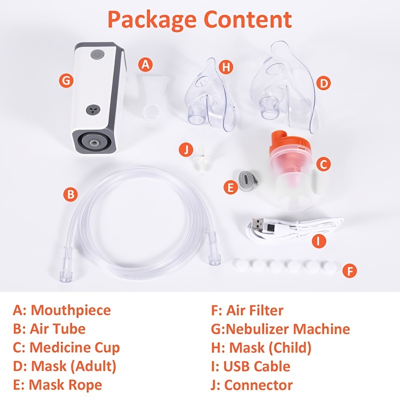 1pc Nebulizer Machine for Kids & Adults - Includes Hose, Mask & Mouthpiece