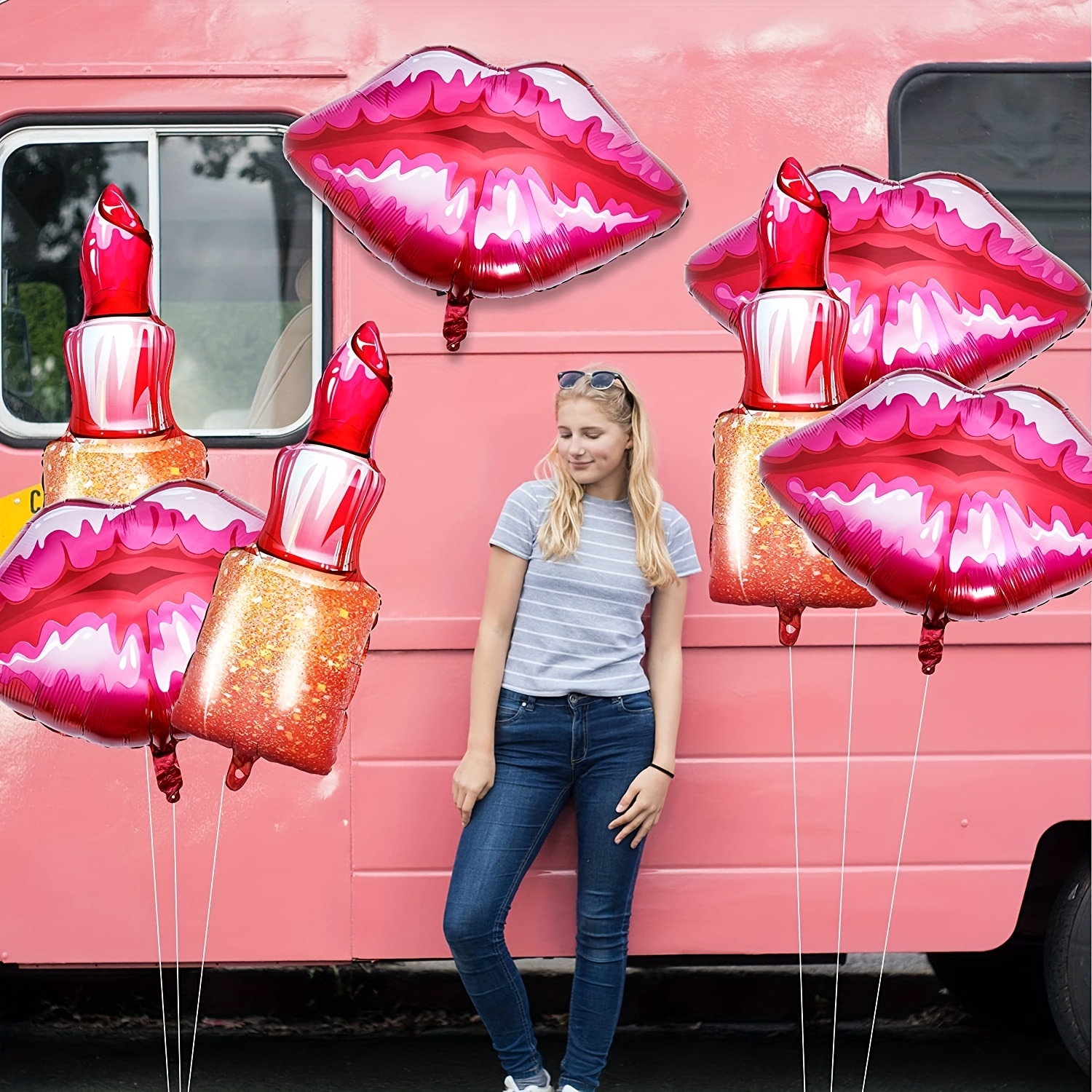 Maquillage Ballon Bundle Grand Rouge à Lèvres Lèvres Décor Dames Night Out  Bachelorette Anniversaire Événement Décoration Défilé De Mode Galentines  Day -  France