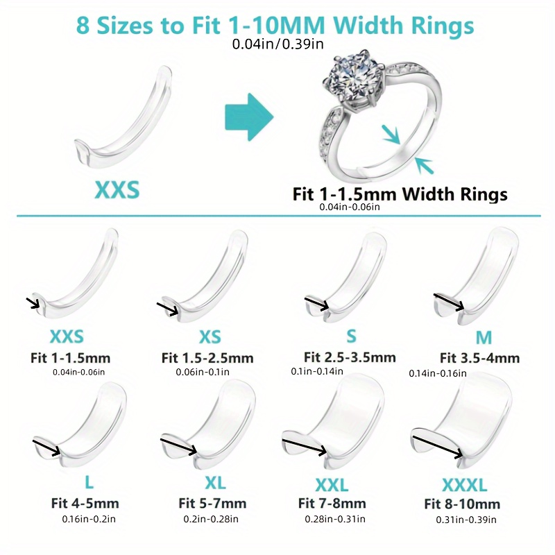 Ring Adjuster Ring Size Adjustment Pad Transparent Ring Invisible Adjuster  For Loose Rings Wedding Rings Essential - Temu Philippines