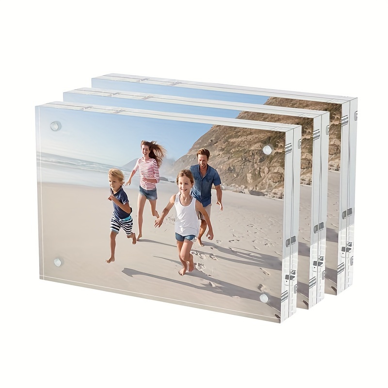 Acrylic Picture Frame, 5x7 inch Acrylic Photo Frame Magnetic Clear Picture Frame Desktop Display, Women's, Size: 5×7