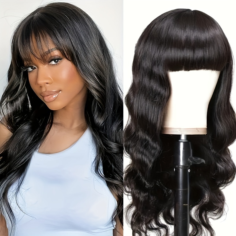 Human hair wigs with bangs cheap uk