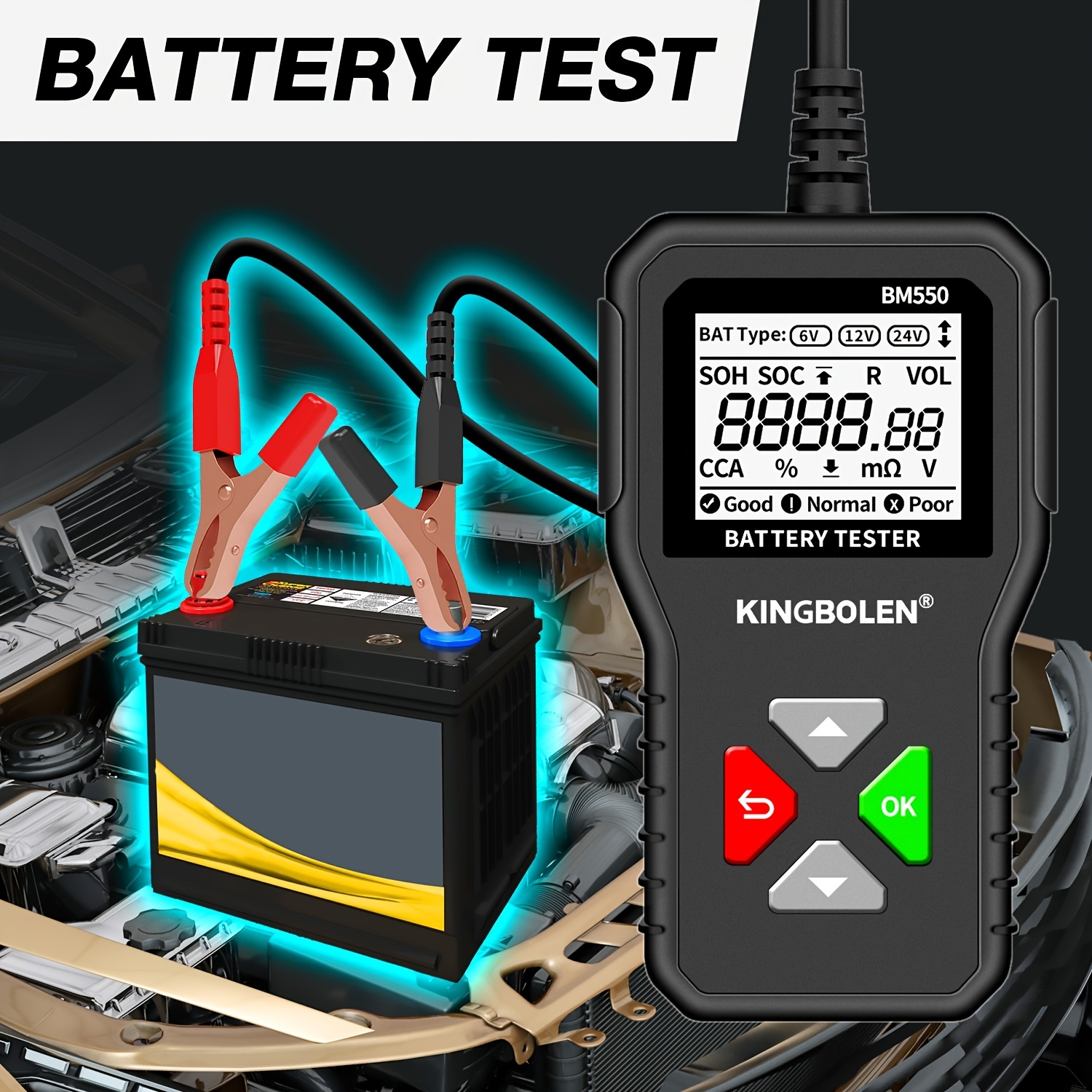 Kingbolen Car Battery Tester Battery System Detect Auto Analyzer