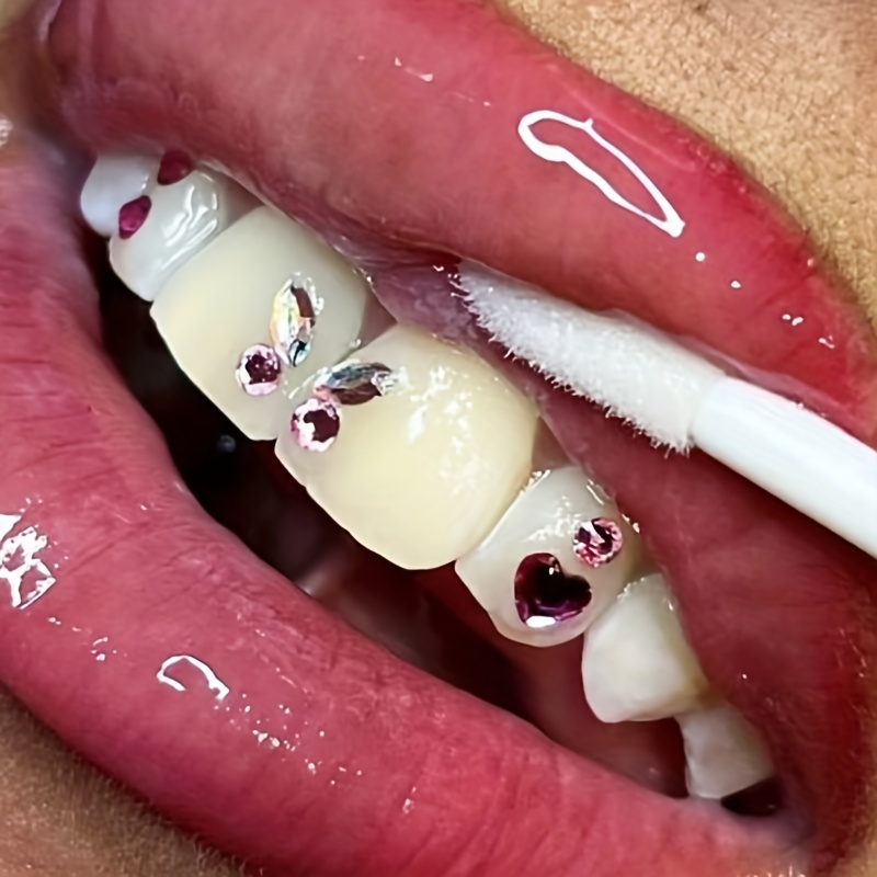 1 Caja De Gemas Dentales De Mariposa Y2k En Rosa