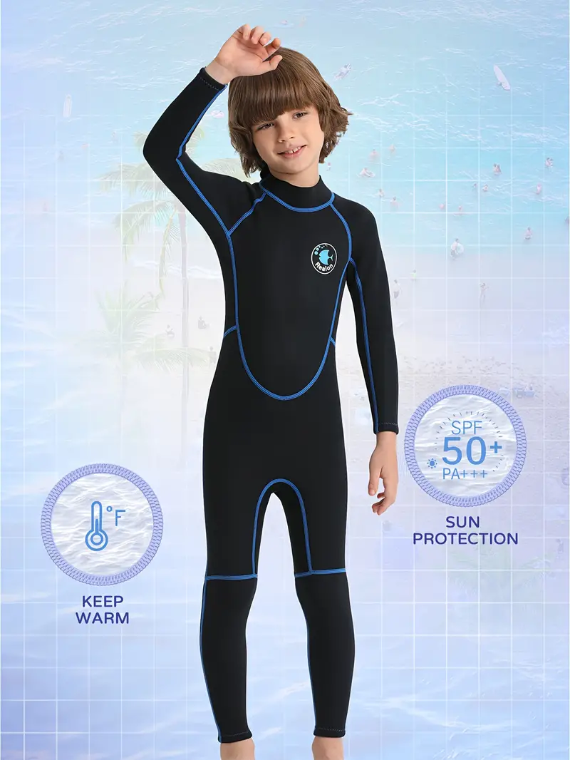 REALON Wetsuit Kids Boys Full Baby * Wet Suit 2mm Neoprene Toddler Swimsuit  For Surfing Snorkeling Swimming