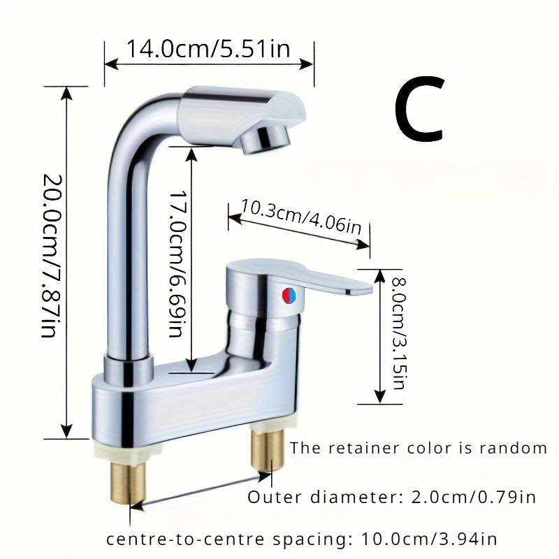 1pc universal rv faucet double hole washbasin hot and cold faucet old fashioned rotating faucet