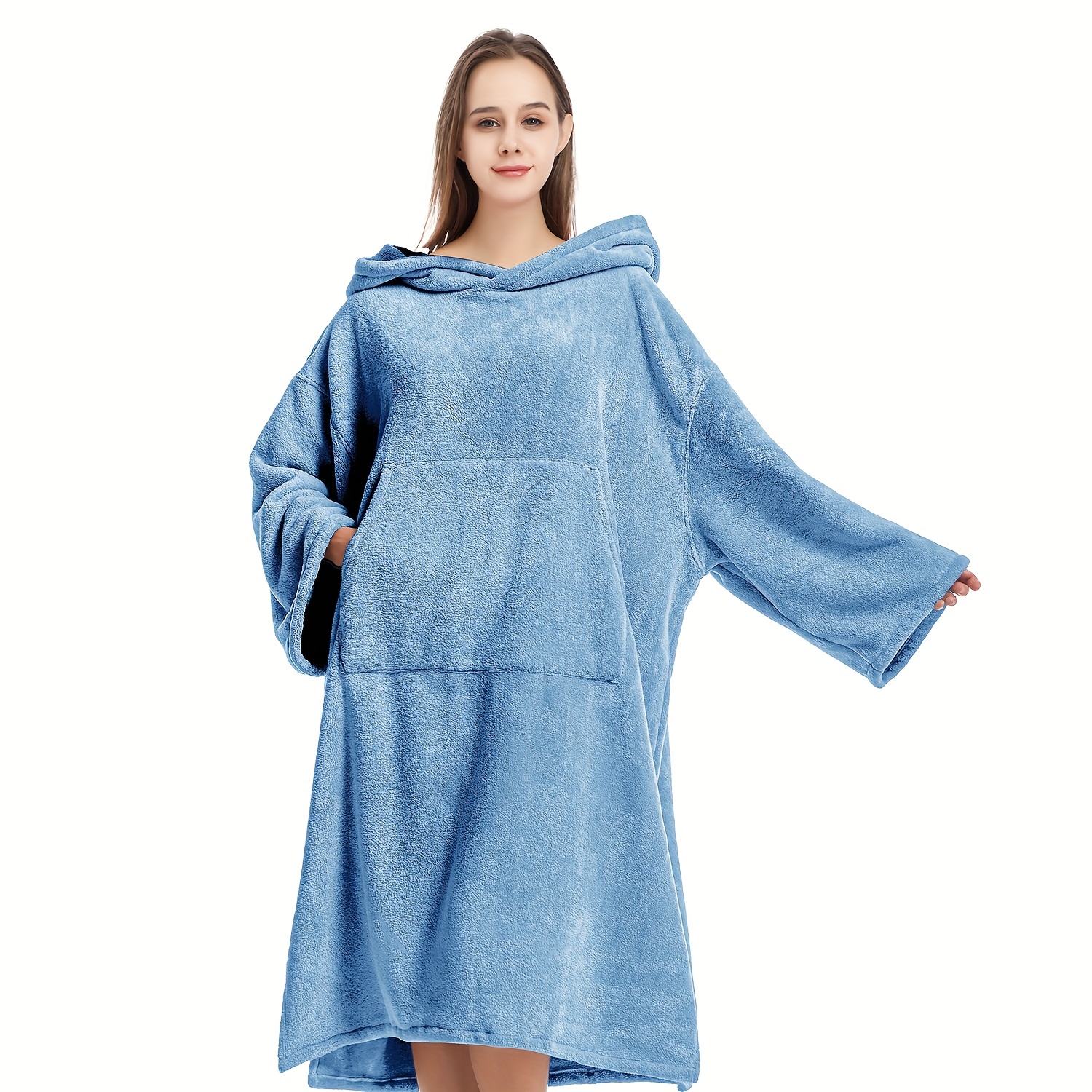 white christmas dresses Denim Combo Sweatshirt Dress – Queenfy main image 0
