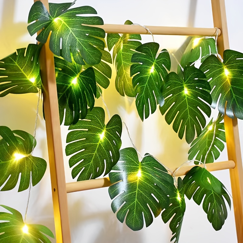 Guirlande de feuilles artificielles tropicales pour décoration murale  (Taille: M)