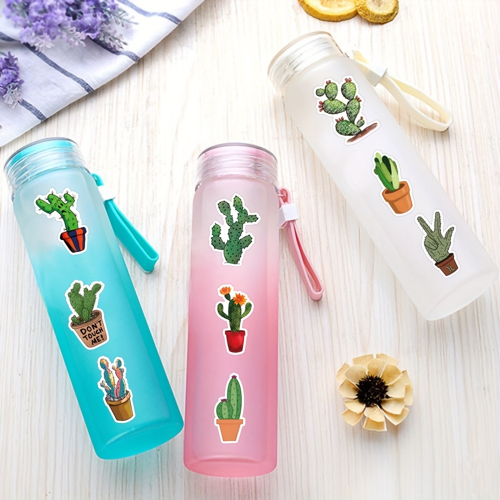 100pcs Green Plant Stickers,Potted Plant Floral Decals Stickers For Laptop  Water Bottles Phone Computer Decal