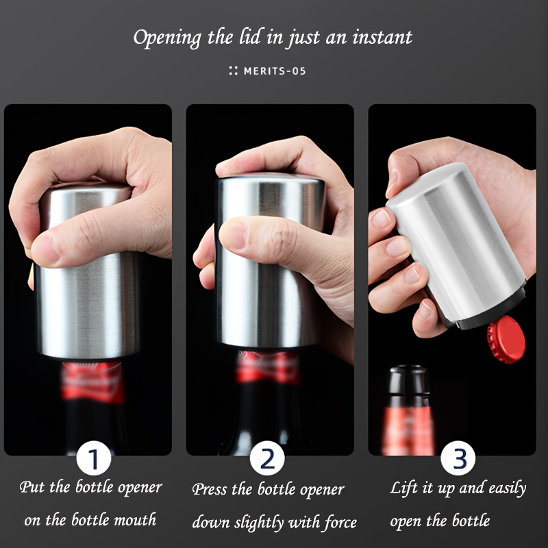 1pc Stainless Steel Automatic Bottle Opener