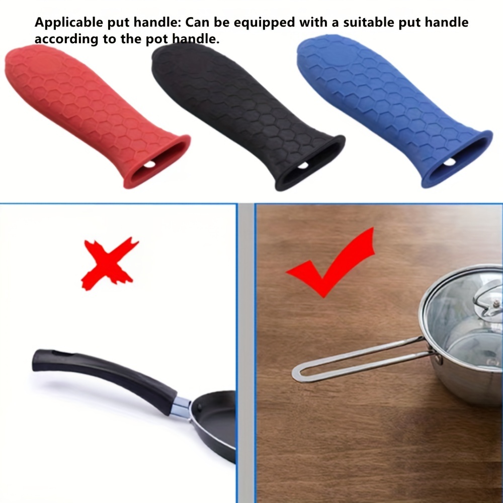 Silicone Hot Handle Holder Cover Heat Resistant Pan Handle Sleeve  Potholders Saucepan Skillets Handles Grip Covers Cookware Part - AliExpress