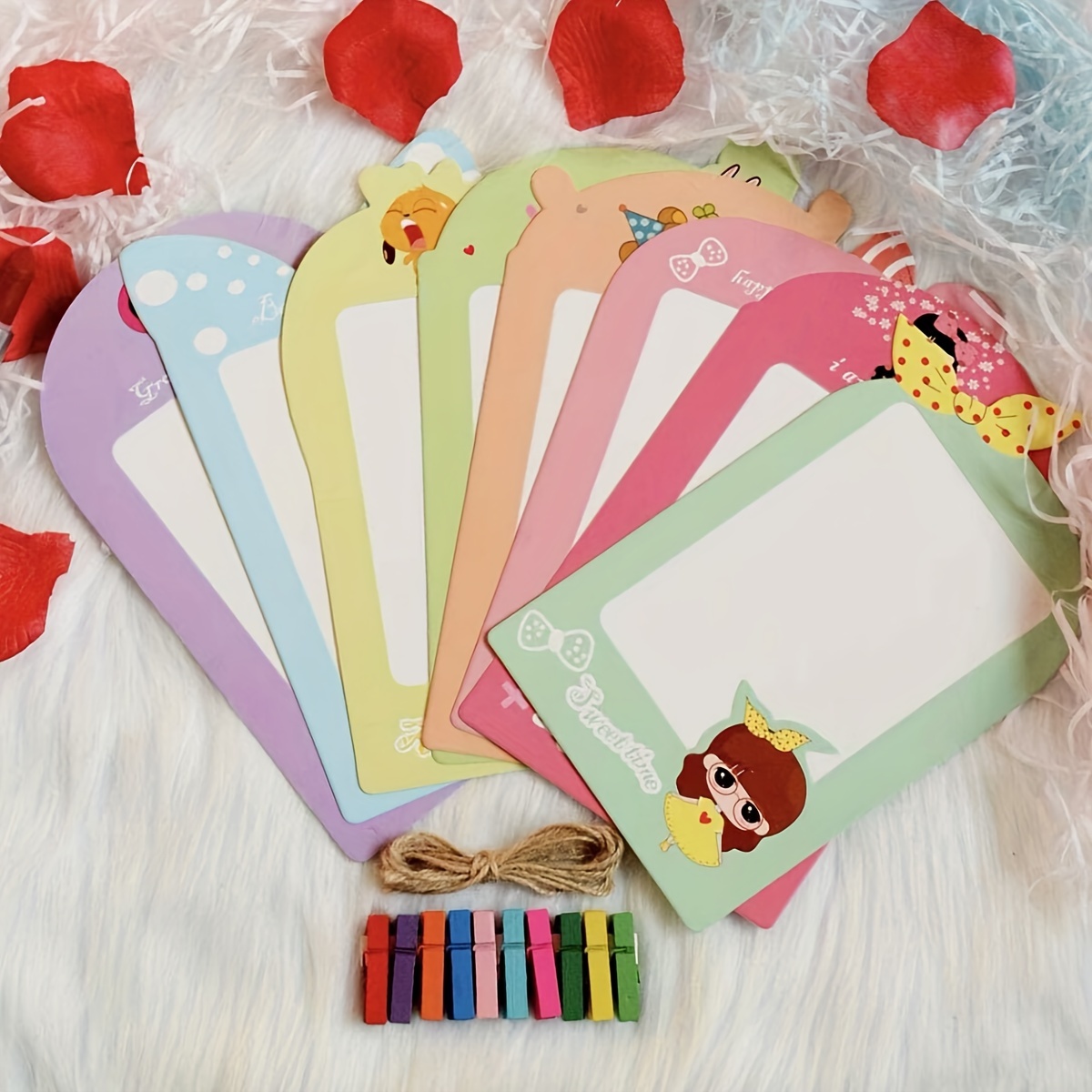 diy cartoon girl paper photo frame hanging Temu