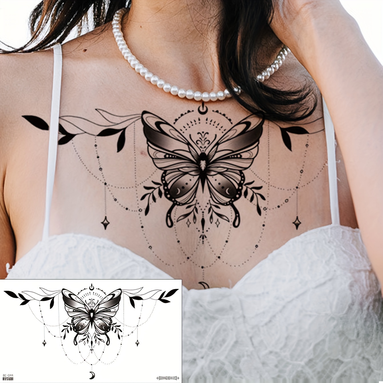 Bird Flower Chest Waist Back Sexy Waterproof Temporary - Temu