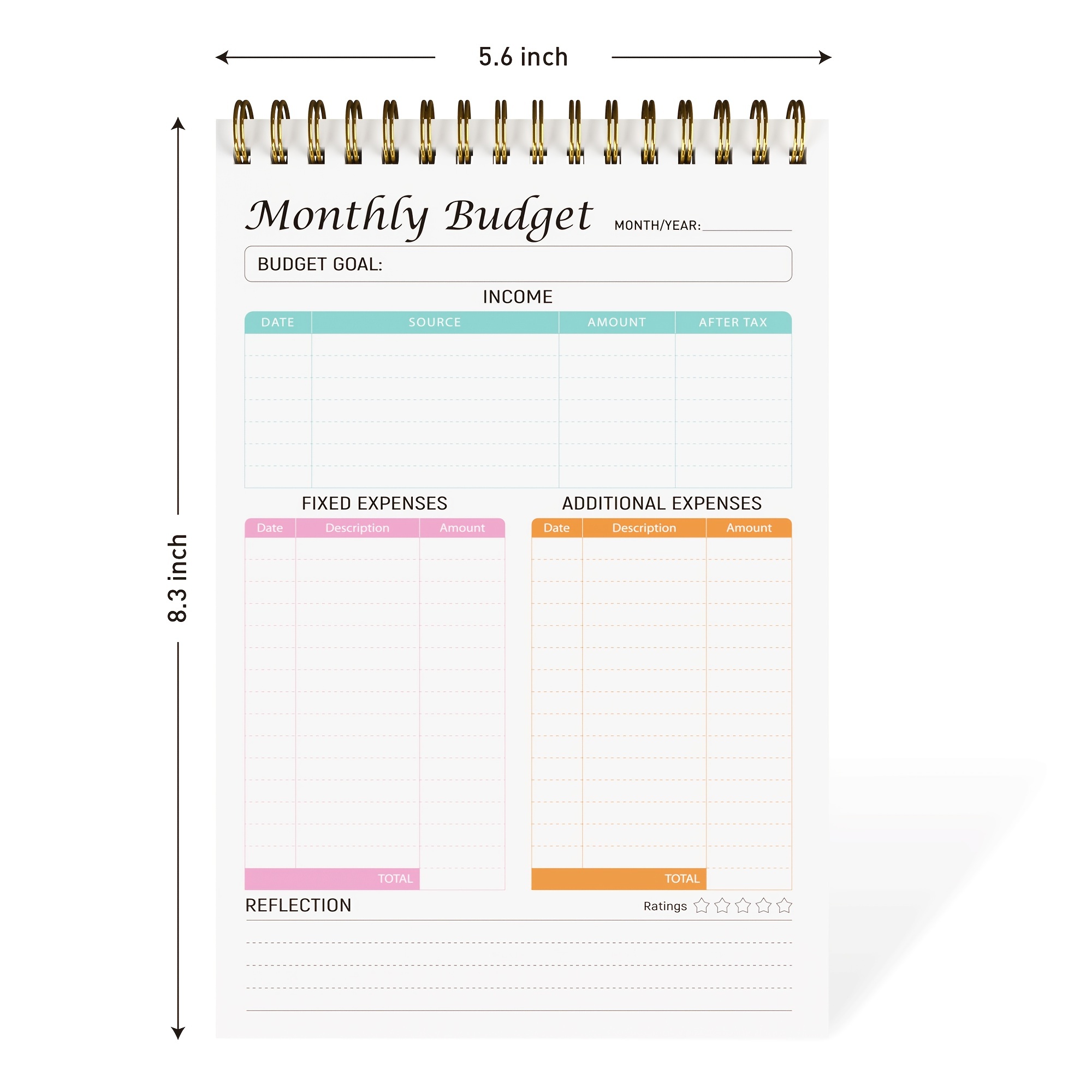 1pc Planificateur de budget mensuel Notepad - Carnet de suivi des dépenses  non daté. Journal de budgétisation mensuelle, planificateur financier et
