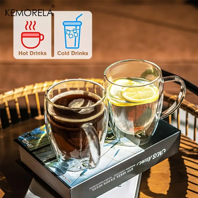 Double Wall Glass Coffee Mugs With Handle, Double Wall Cappuccino Cup,,  Espresso Coffee Tea Cup, Clear Glass With Handle - Temu Hungary