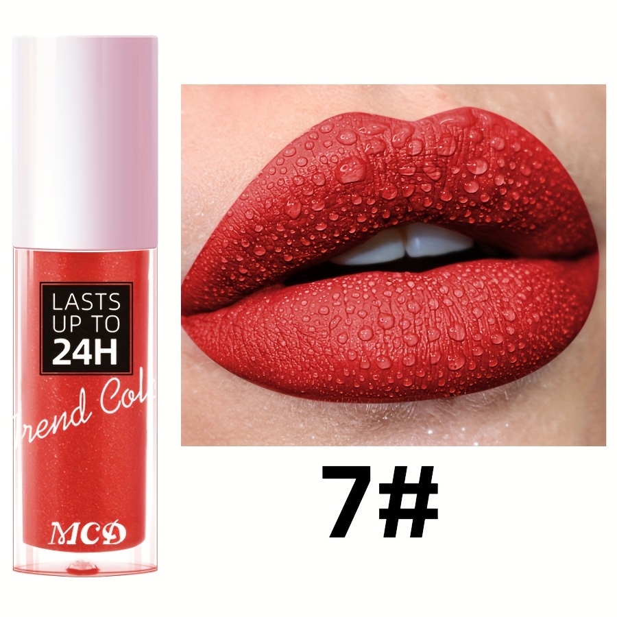 Image of Lasting Lip Glaze Lip Mud High Display Lipstick Lipsticks Lip Oil Lip Gloss Black White Glossy Pink Highlighter Rose Brown Purple Dark Purple