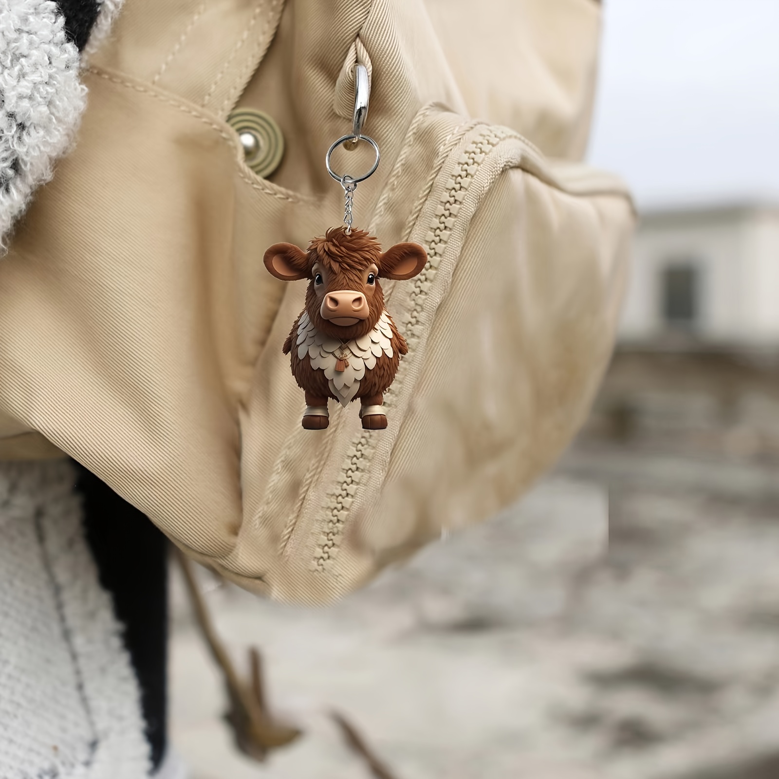 Acrylic Cartoon Highland Cattle Keychain Pendant Bag Purse Accessories For  Girls Women - Temu