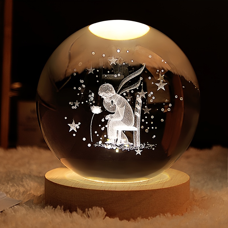 Little Prince Rose Crystal Ball Night Light Creative - Temu