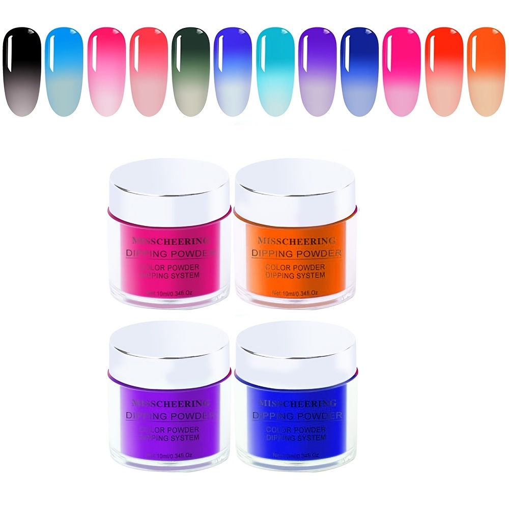 Temperature Color Changing Dip Powder Nail Kit Starter 4 - Temu