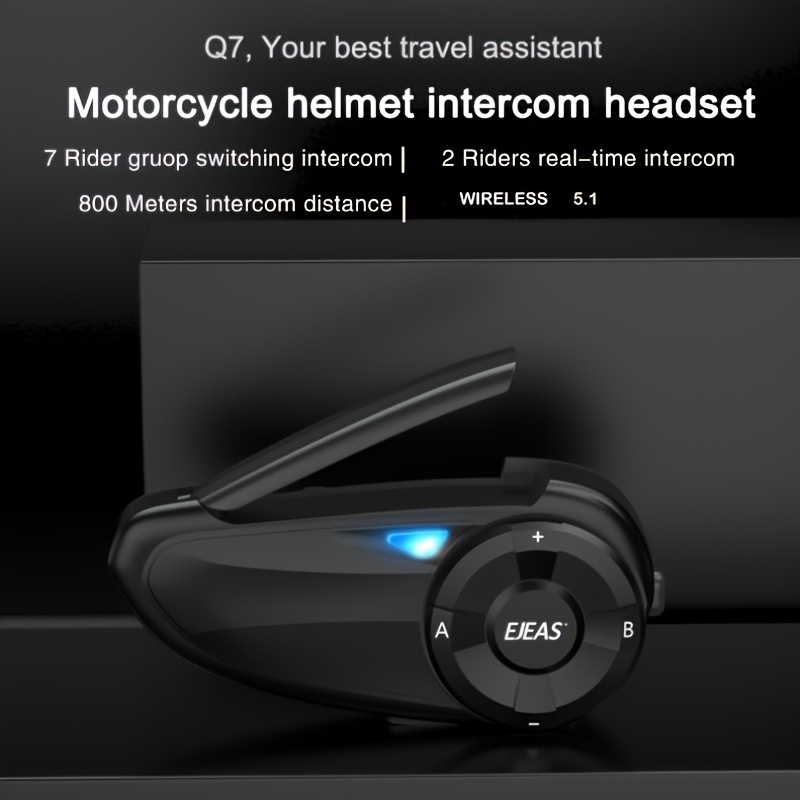 Q7 Motorcycle Helmet Headset Intercom Up To 7 Riders Wireless