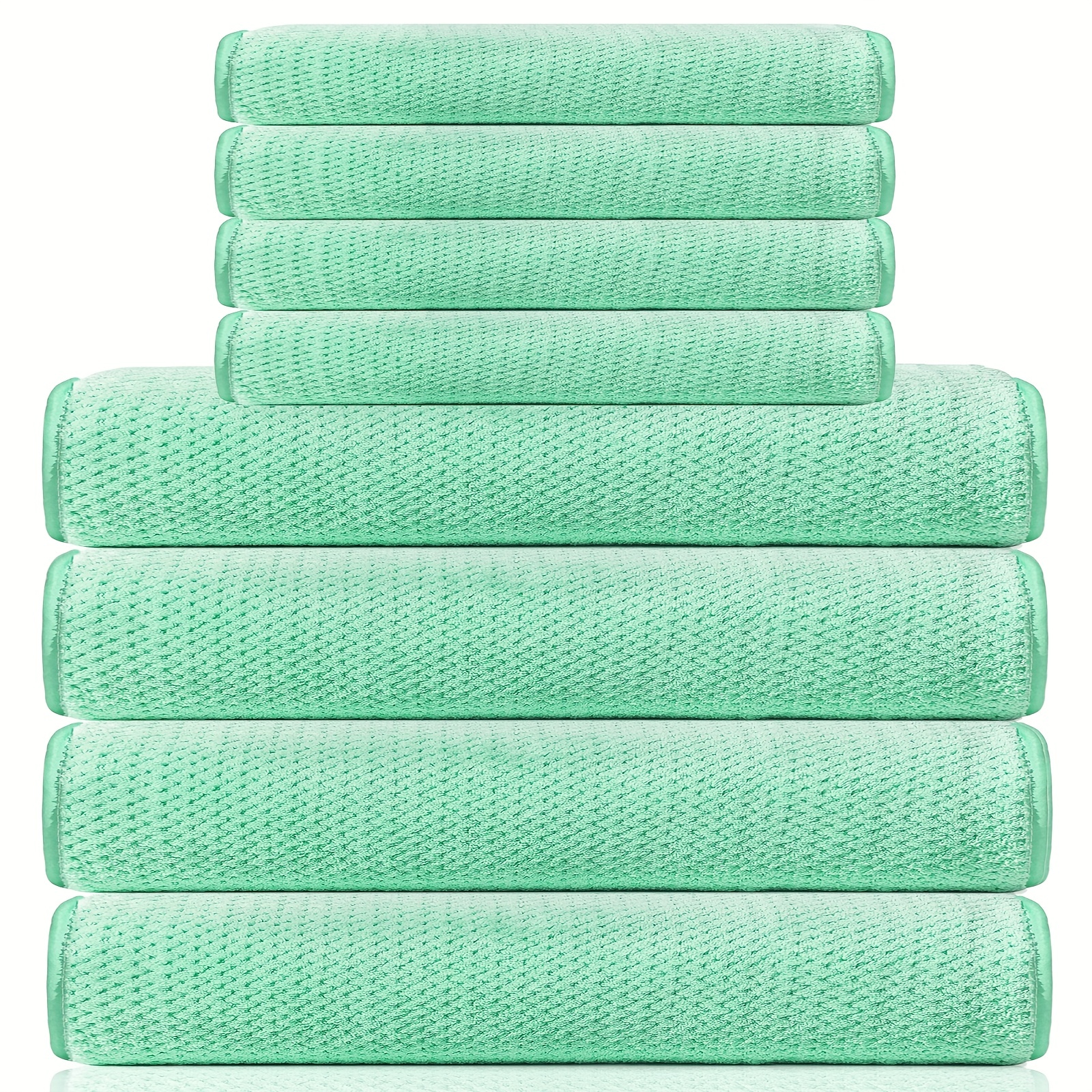 Solid Color Towel Set Household Microfiber Towel Soft Hand - Temu