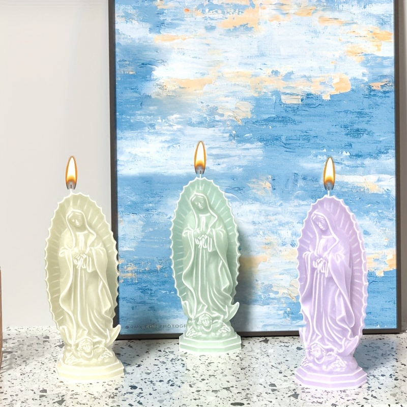 Molde para velas de Virgen María, molde de silicona para escultura, vela  perfumada, jabón, yeso, arte de resina, decoración religiosa para el hogar