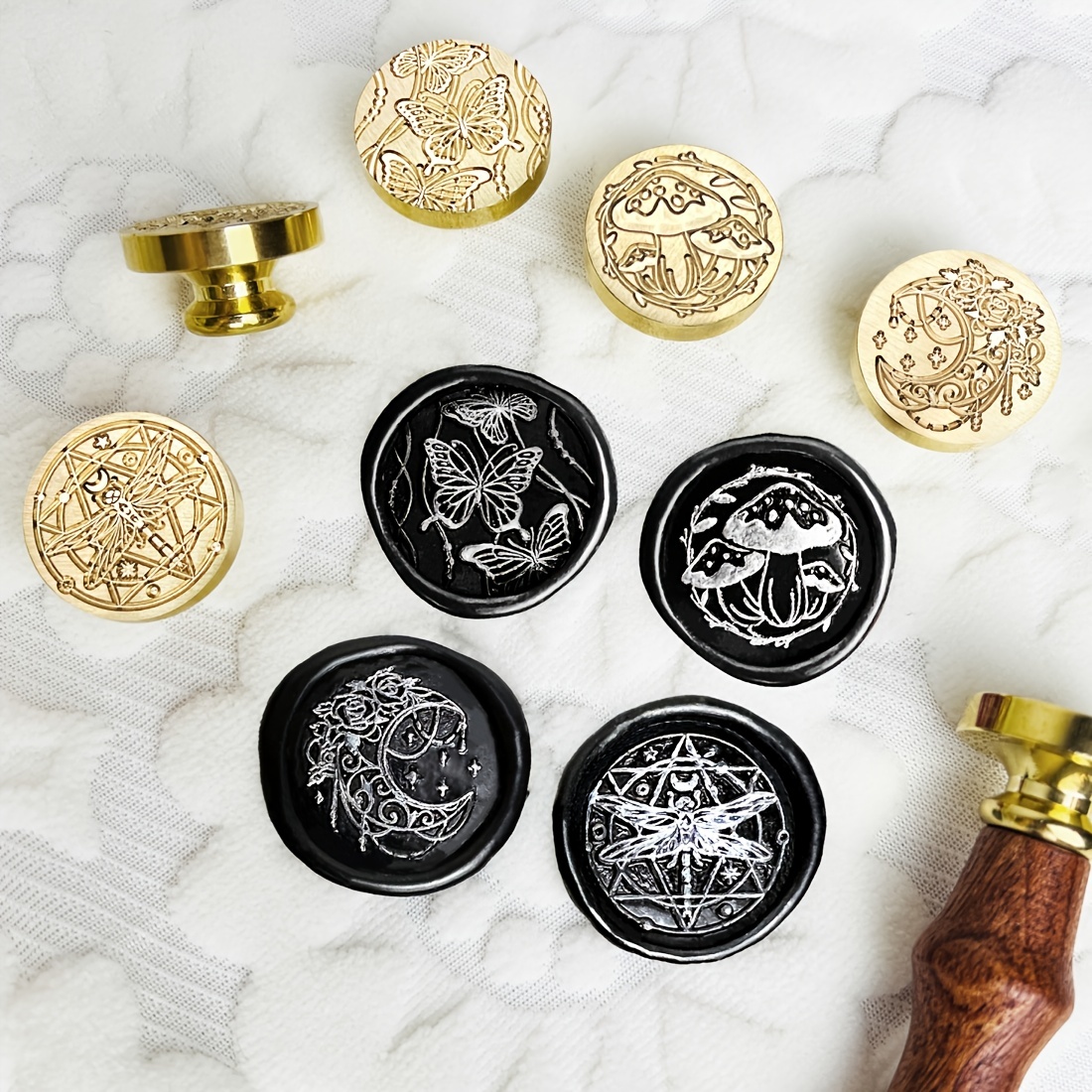 1pc Flower And Sword Wax Seal Stamp Head Replacement Vintage Sealing Wax  Stamp Square Heads Only No Handle For Envelopes