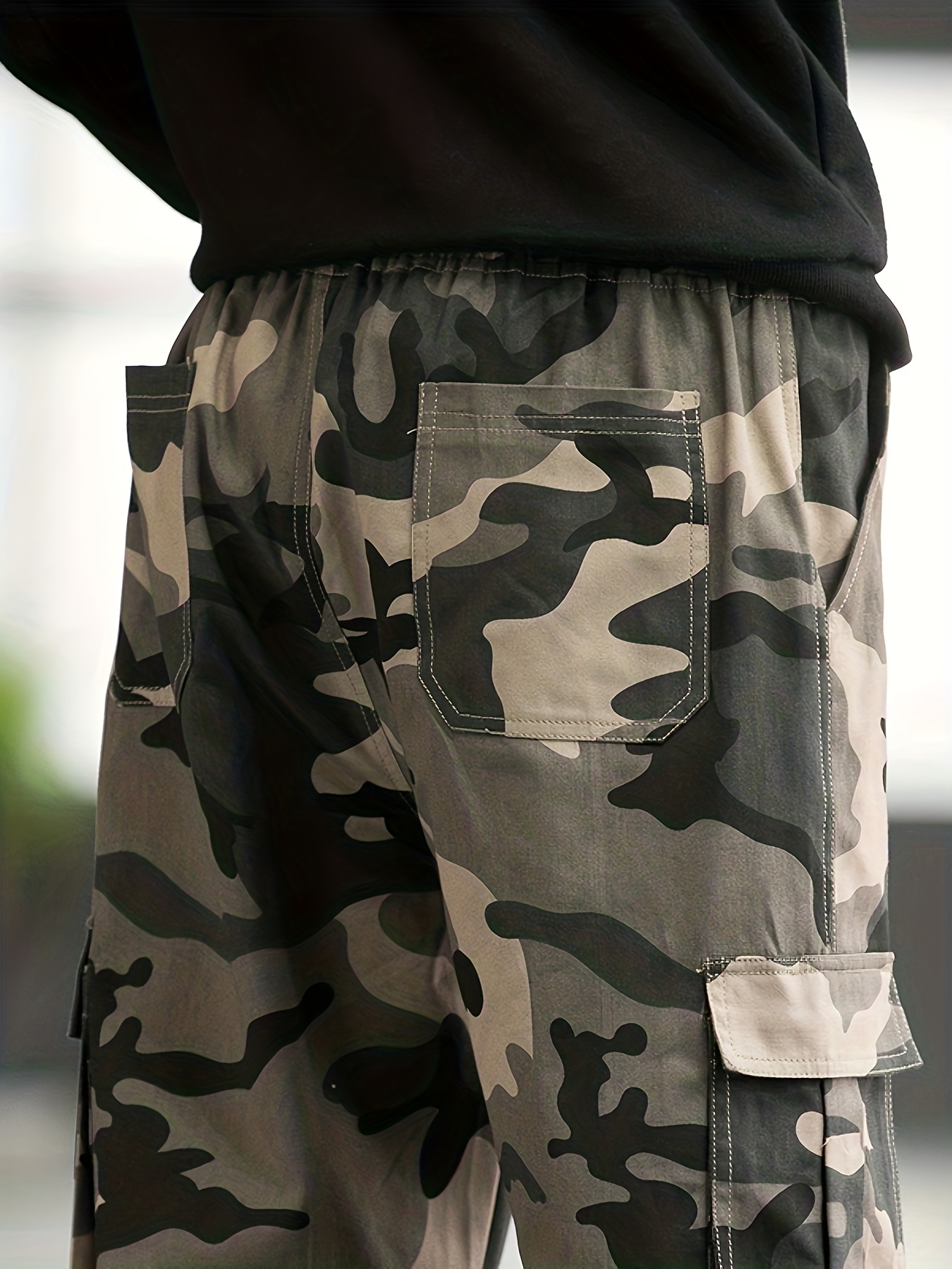 Cotton Trendy Camouflage Cargo Pants Men's Camo Multi Flap - Temu