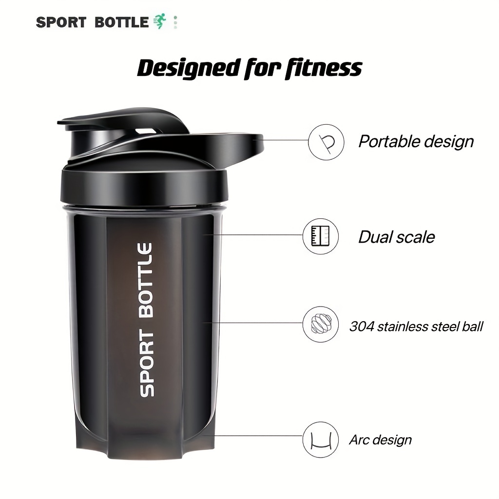 Portable Protein Shaker Cup With Dual Scale For Sports And Fitness