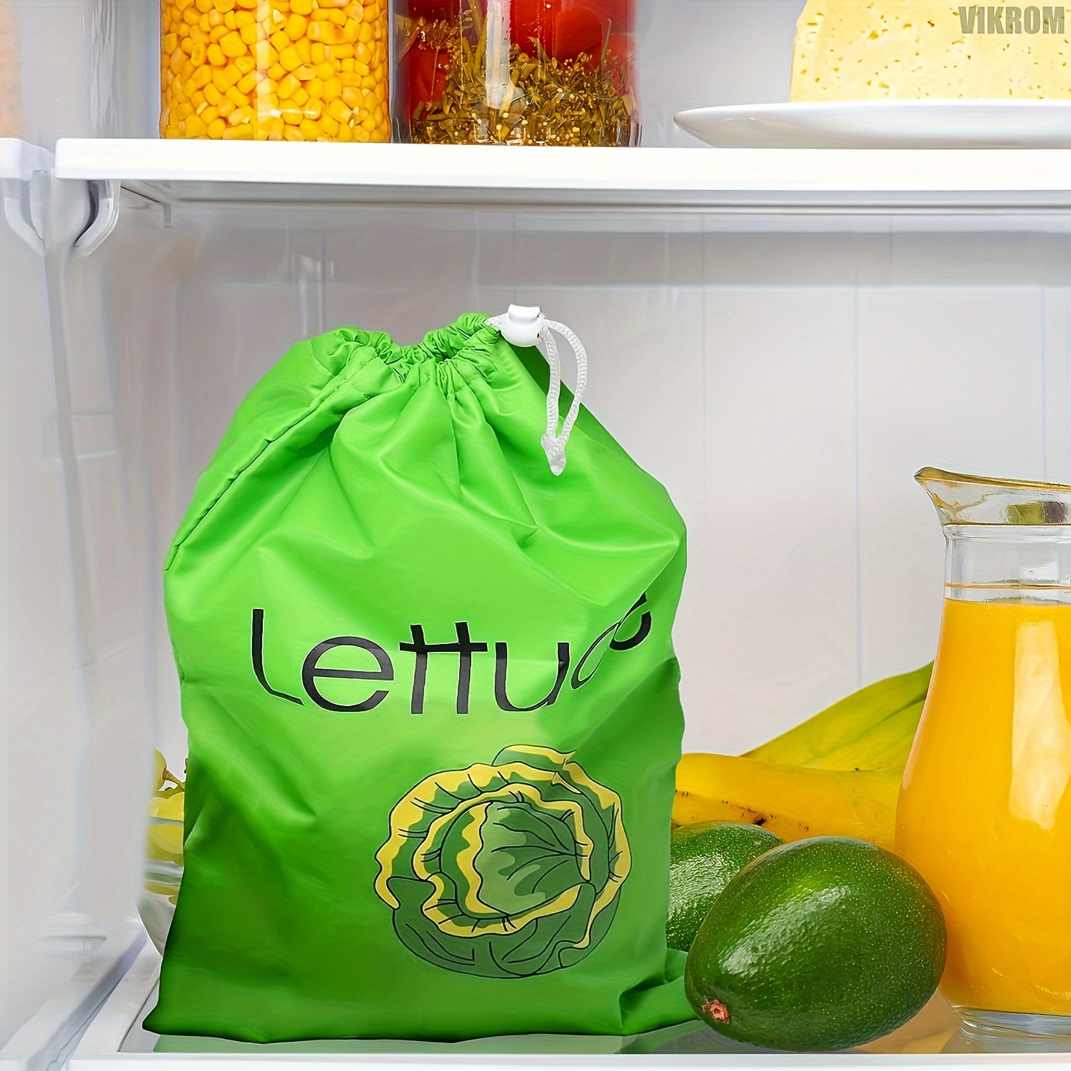 Reusable Vegetable Bags With Drawstrings, Salad Sack, Fresh-keeping Bags  For Refrigerator, Fruit Bags, Lettuce Storage Bag, Lettuce Keeper For  Fridge, Green Vegetable Bags, Prevent Ripening, Kitchen Supplies - Temu