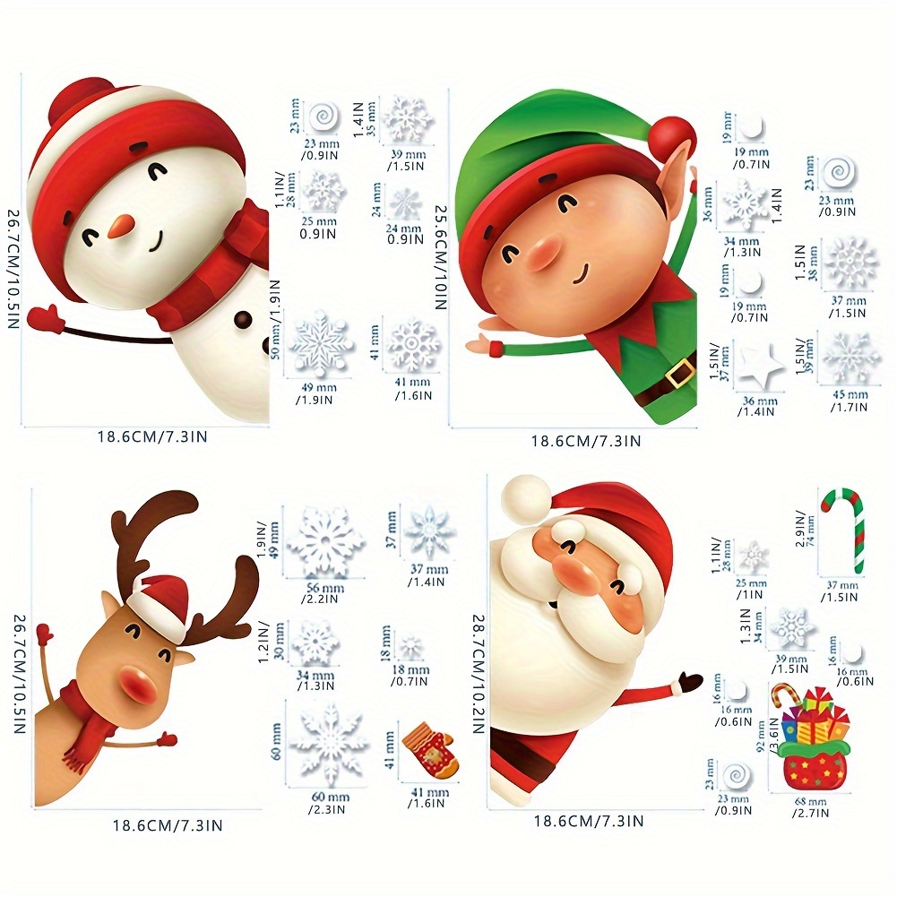 Adesivi Natalizi Per Finestre, 8 Fogli Con Tema Invernale E Halloween - Decorazioni Elettrostatiche In PVC Per Casa E Scuola