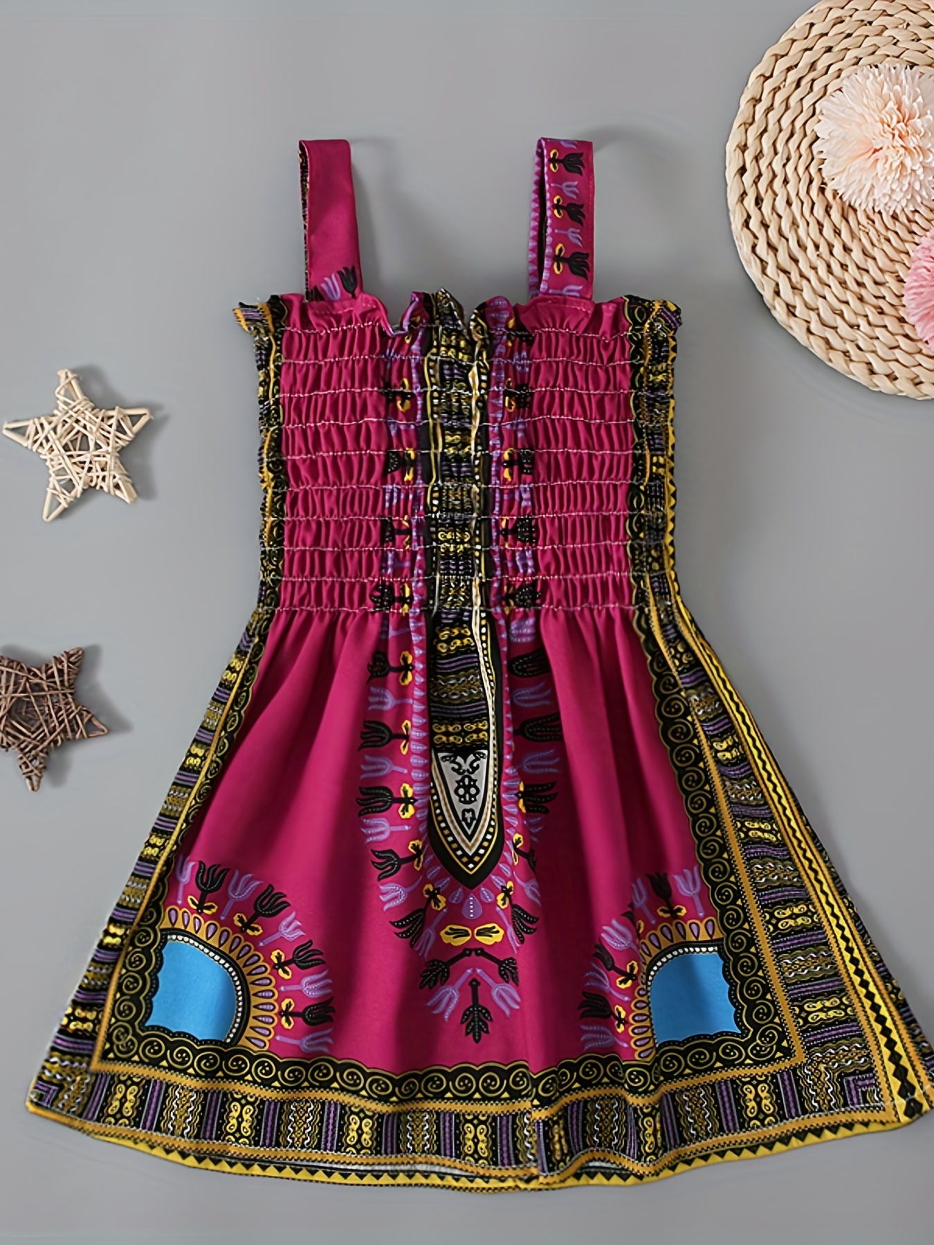 Girl Folk Dress Costume Russian Ethnic Traditional Short Sleeve Dance Party