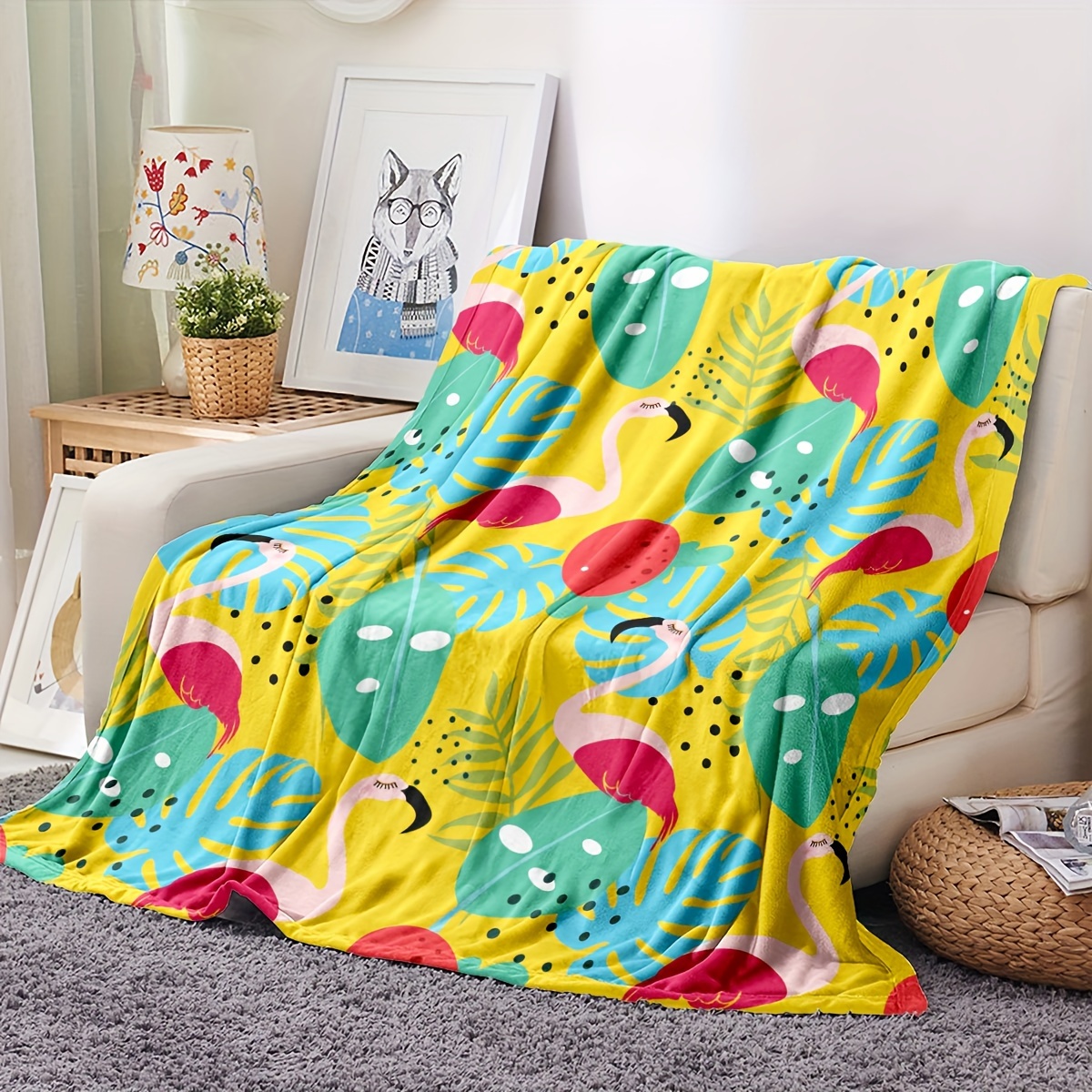 Flannel Blanket Tropical Rainforest Themed Pattern Throw Temu