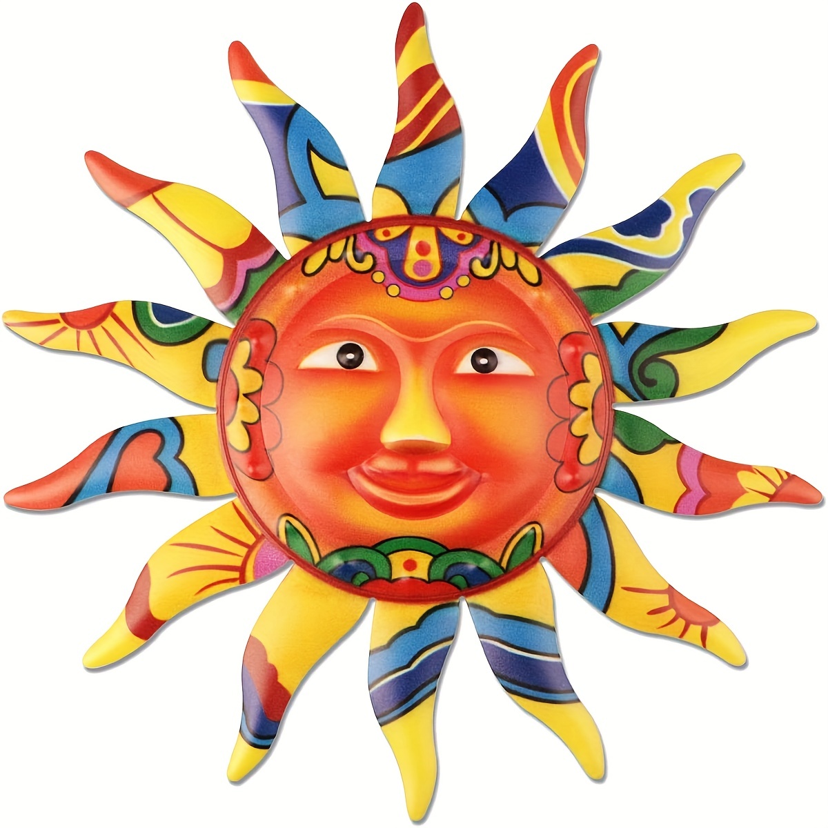 

12.7'' Creative Metal Sun Wall Decor - Perfect For Home, Wedding, Holiday, And Outdoor Decorations!