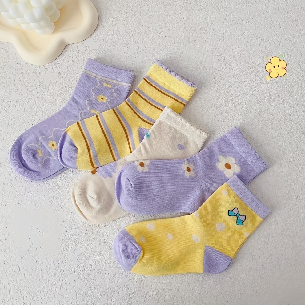 5 Pares De Calcetines Sin Hueso Lindos De Dibujos Animados Para Niñas,  Calcetines Cómodos Y Transpirables Para Todas Las Estaciones, Calcetines De  Moda Para Niños - Temu Spain