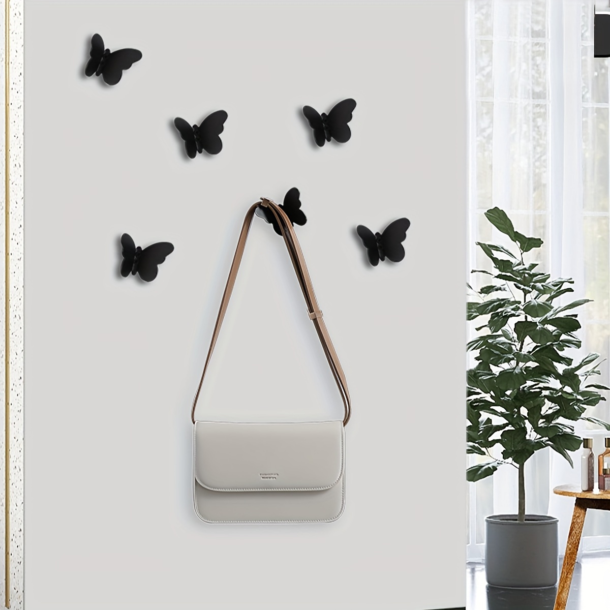 1pc Butterfly Decorative Hooks, Coat Hooks, Stainless Steel Wall Hooks,  Auxiliary Hook, Home Decor, Bedroom Decor