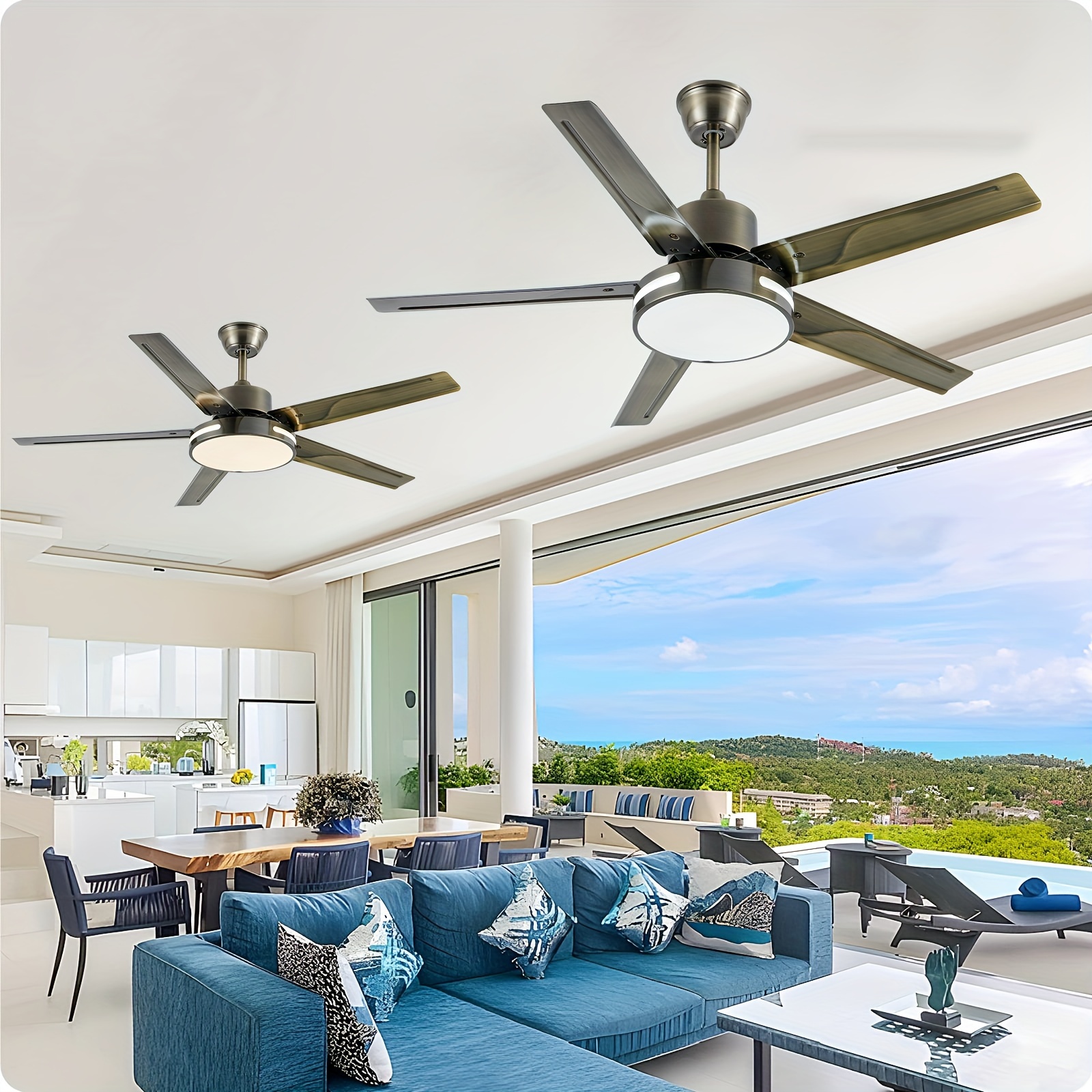 1pc 52 inch ceiling fan lights led fan chandelier with remote control vintage style ceiling fans lights for porch patios livingroom bedroom ih bz03 fan details 0