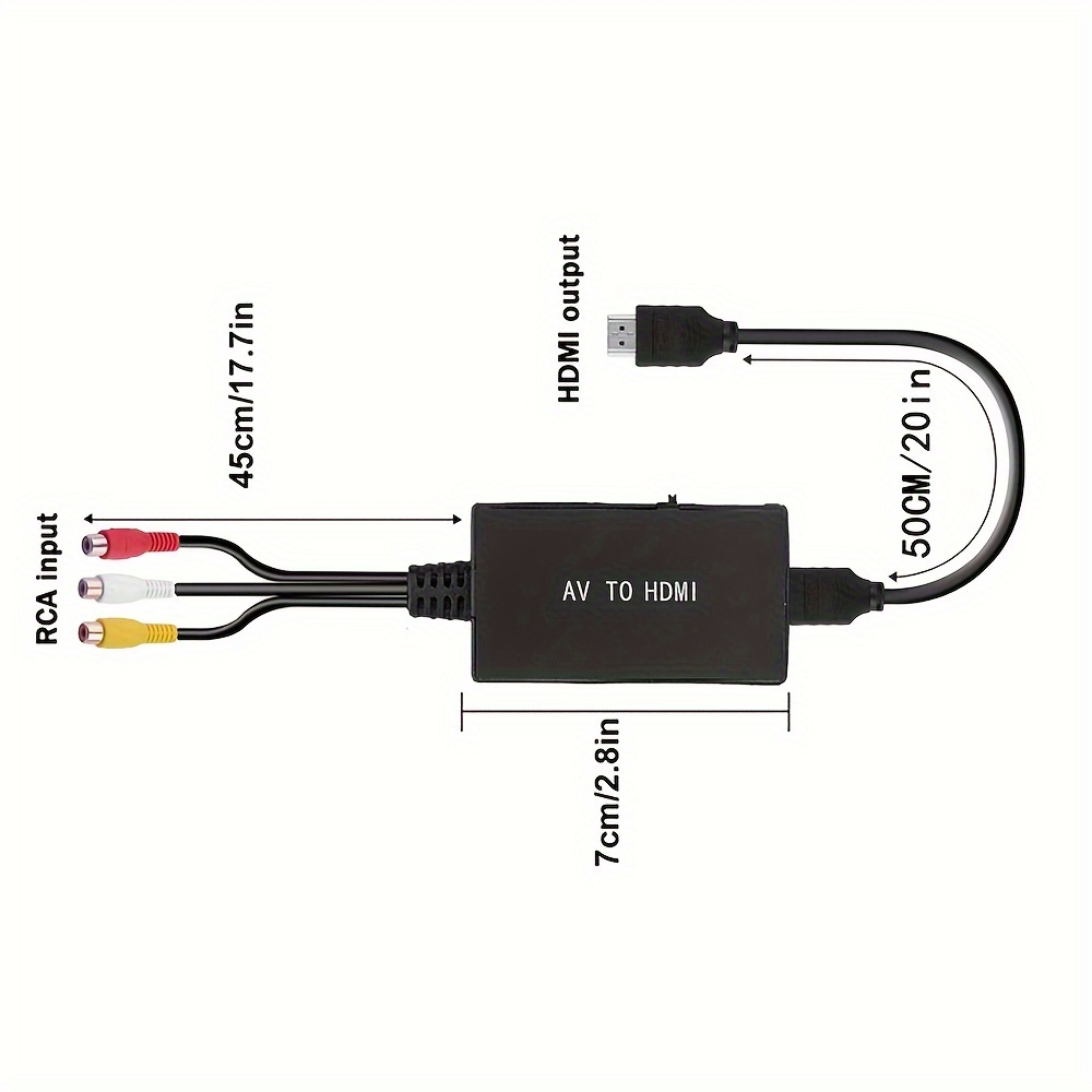 1080P cable HD HDMI-compatible to AV RCA Black Converter Adapter
