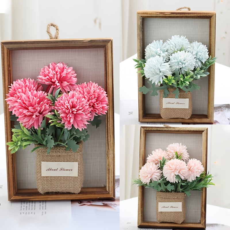 Nordic Ins 3D Simulation Flower Dried Flowers Photo Frame Small Ornaments  Home Frame Decoration Plant Specimen Wall Hanging - AliExpress