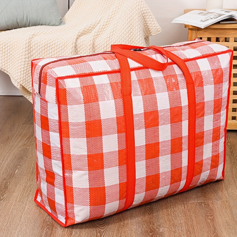 Stripe Woven Bag Large Capacity Storage Moving Bags Clothes Quilt