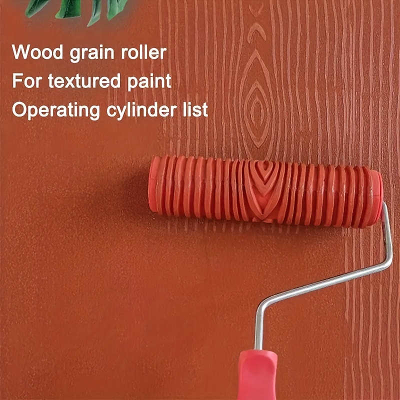Wood Graining DIY Tool Set,Wood Pattern Brushing Roller Embossed Wall Art  Wood Texture Graining Tool Household Wall Art Paint for Wall Room  Decoration