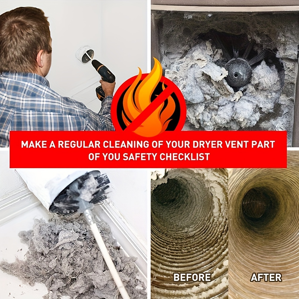 Clothes Dryer Vent & Hose Brush – Lint, Dirt & Dust Remover Kit