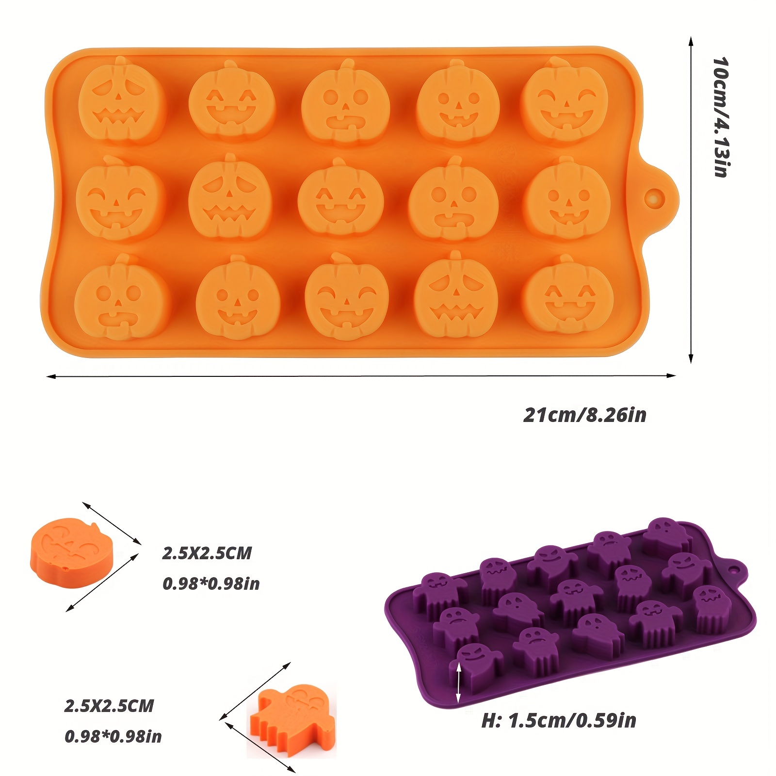 AIERSA Halloween Candy Gummy Molds, 2 Pcs 30 Cavity Halloween Molds Silicone  with 1 Pcs Dropper for DIY Halloween Gummies, Candy, Jelly, Chocolate,  Jello - Yahoo Shopping