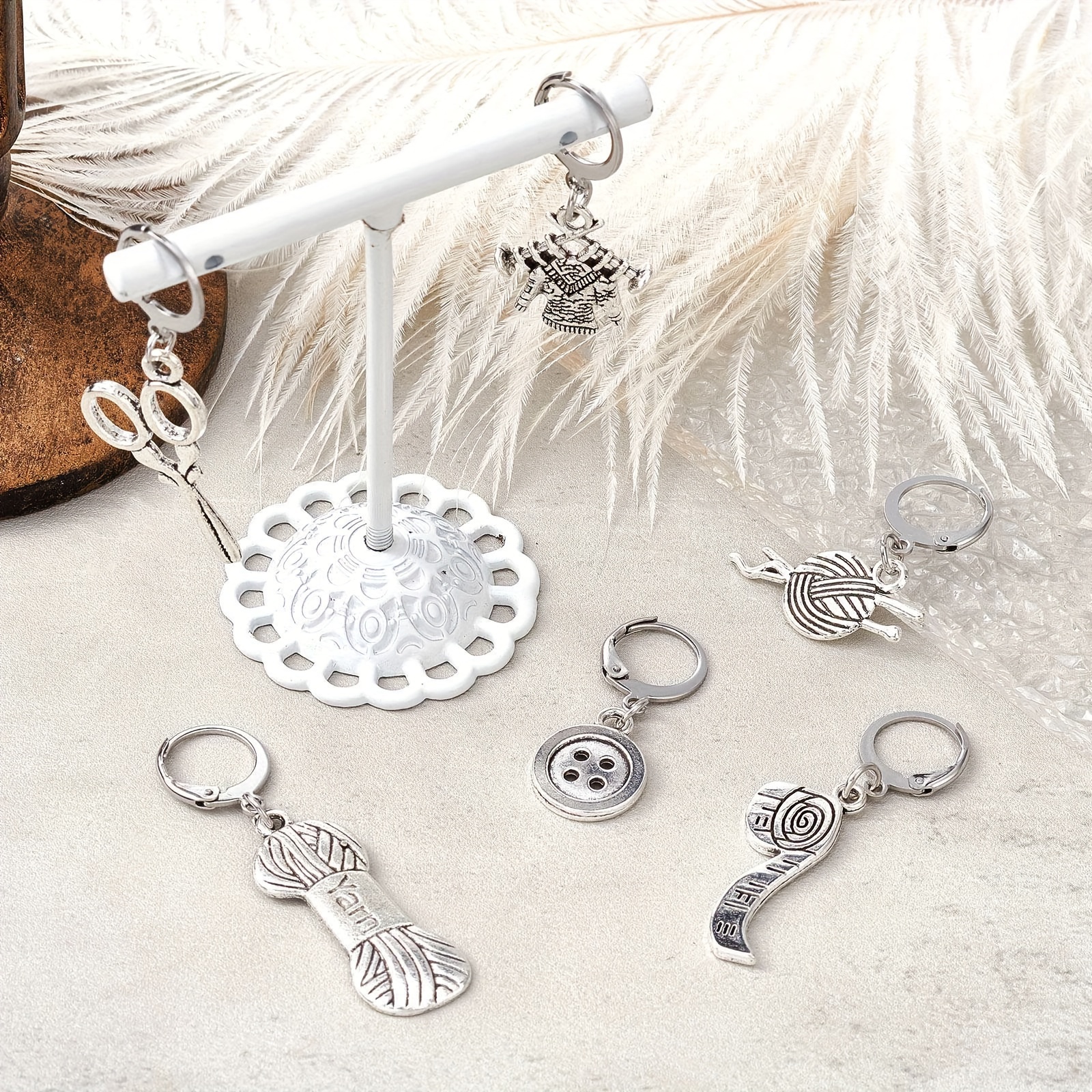 6 Pcs Braided Ring Crochet Rings for Crocheting Ancient Silver