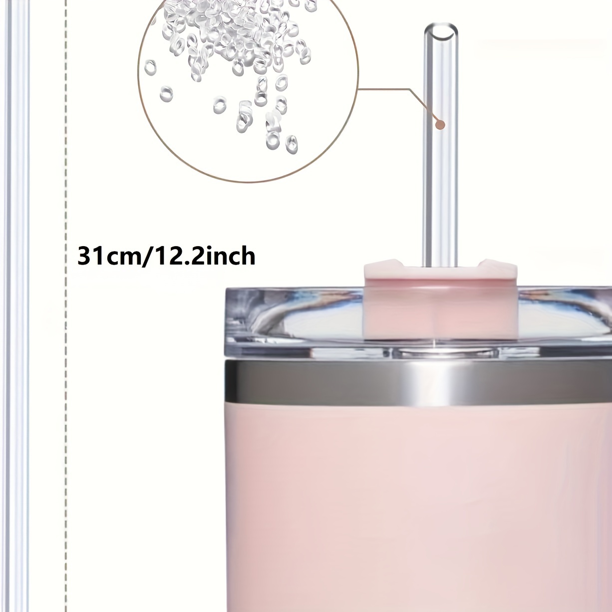 6 Piece Replacement Straws Transparent Reusable For Stanley 40Oz