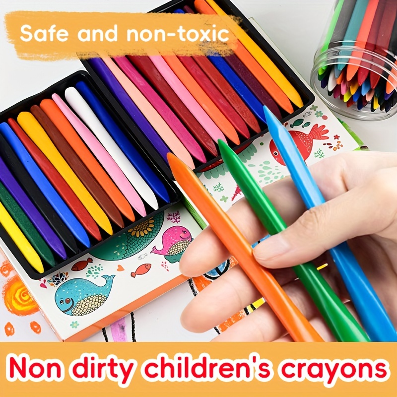 Safe and Non-Toxic Crayons, 36 Colors Triangle Crayons Washable Children  Painting Wax Crayons, Unique Triangle Not Dirty Hands Colors Crayons, Ideal