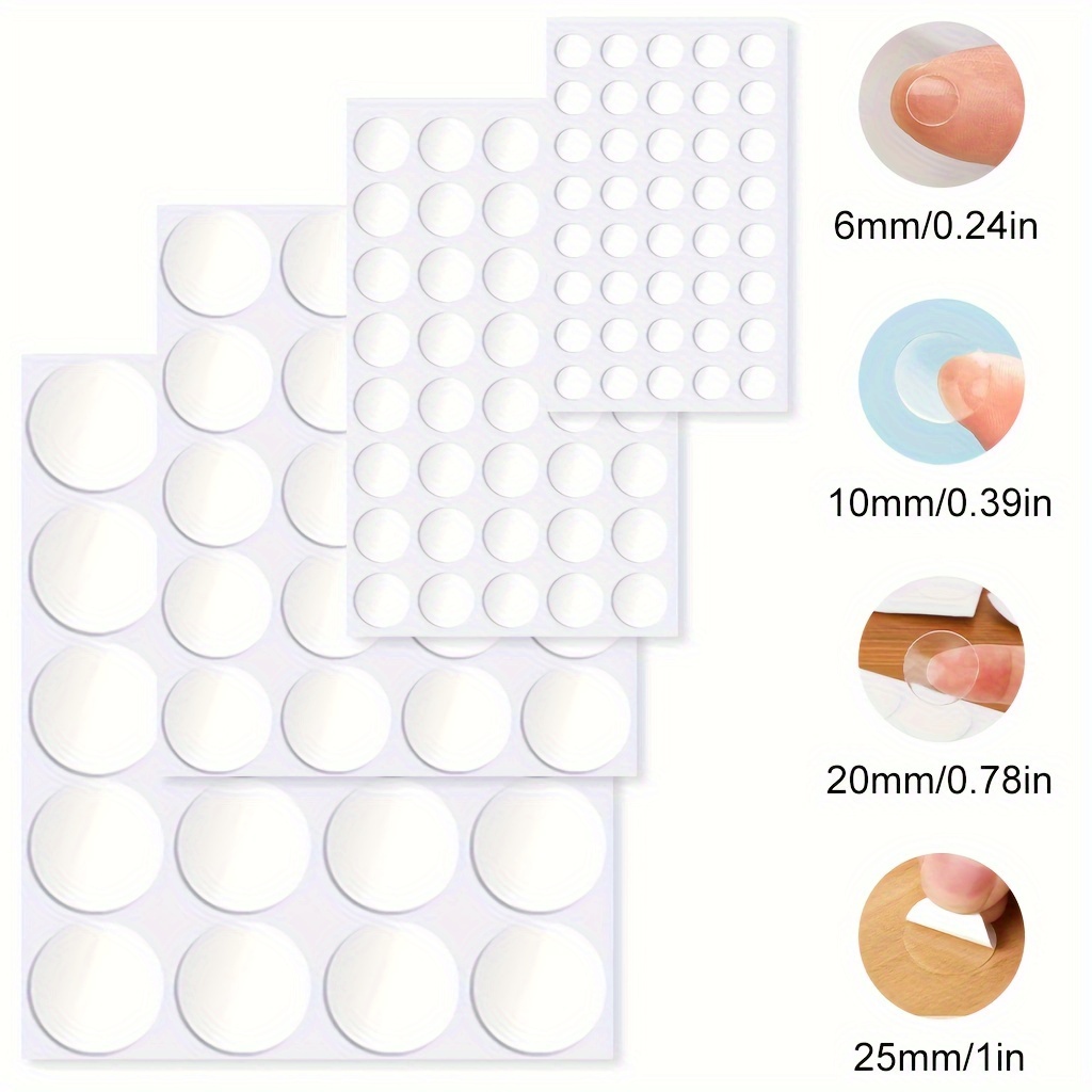 JANYUN 225 Pieces Double Sided Sticky Dot Stickers Removable Round Putty  Clear Sticky Tack No Trace Super Sticky Putty Waterproof Small Stickers for