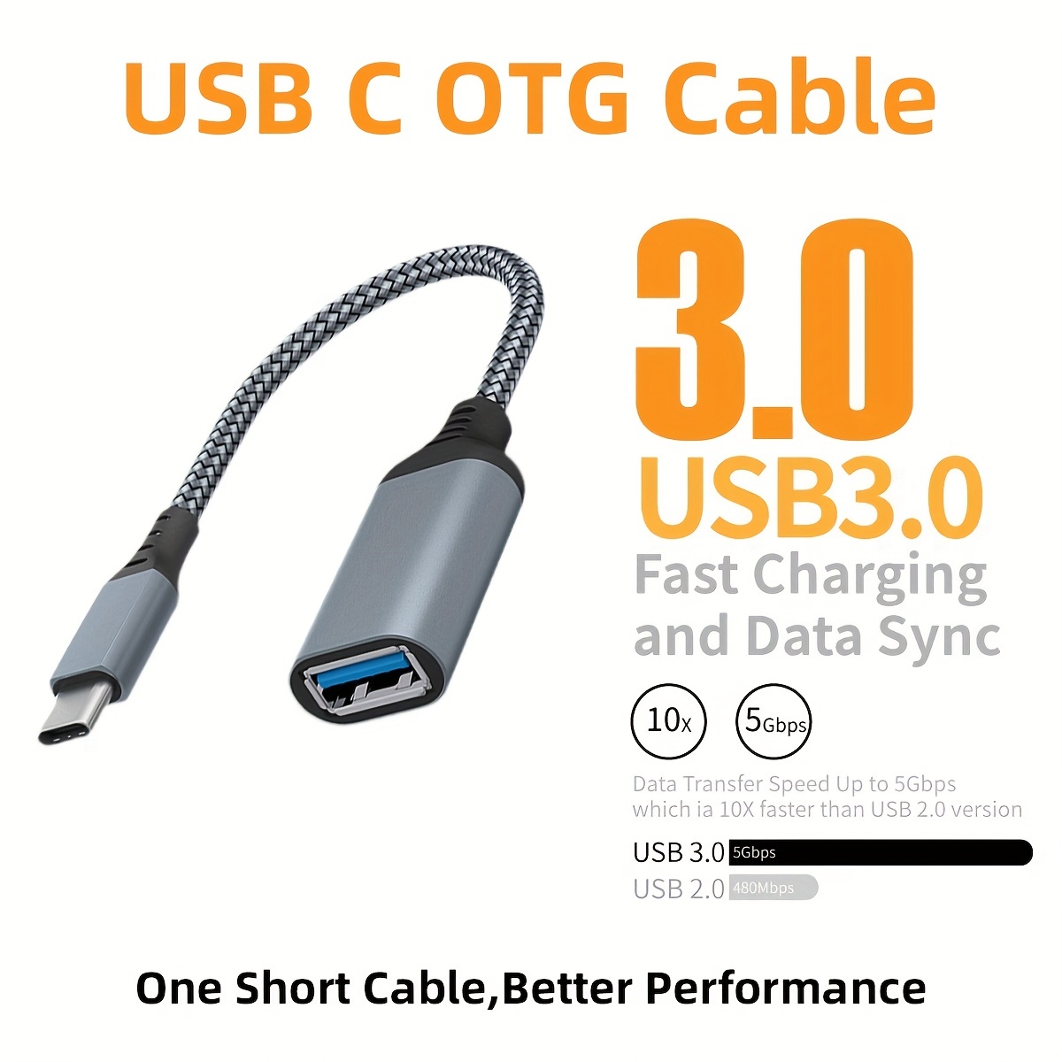  USB 2.0 A to USB A Male High-Speed 480 Mbps Cable Data