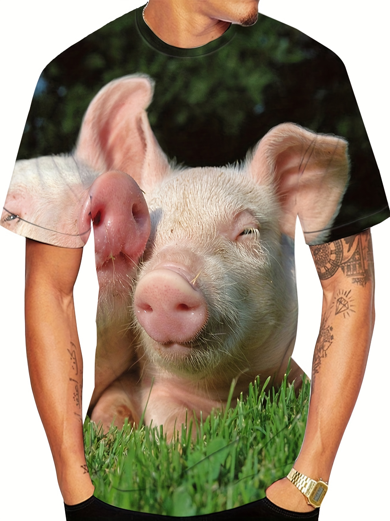 Pigs 3d Print Mens T Shirt For Summer Casual Stretch Loose - Temu New ...